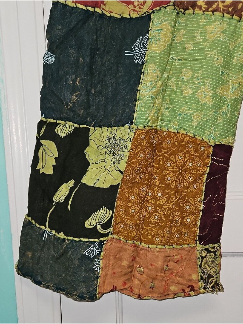 Patchwork Wide Leg Pants - Multicolor - Picture 3 of 9